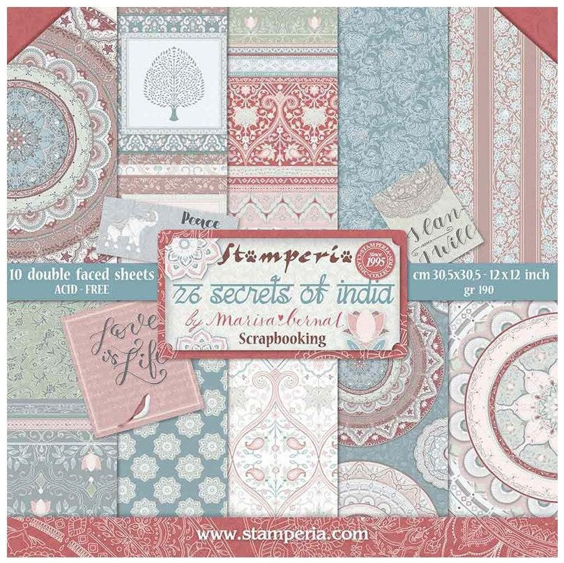 Stamperia 26 Secrets of India 12” x 12” Paper Collection